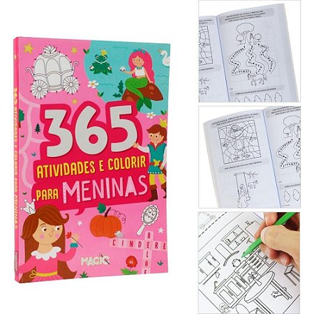 Livro Infantil Colorir 365 Atividades P/MENINAS 288PG