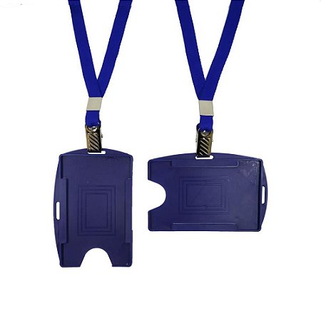 Cordao para Cracha Tecido Azul C/PRESILHA Jacare (7898446561147)