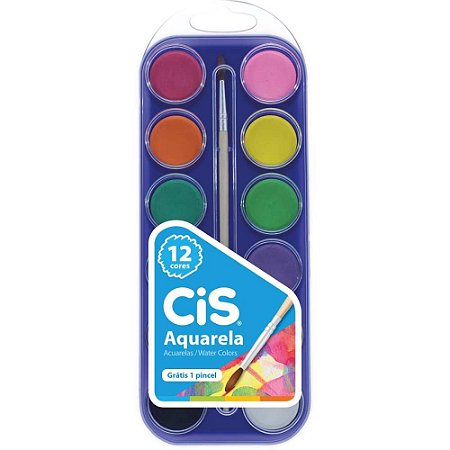 Aquarela Escolar CIS Estojo 12 Cores DP.C/06