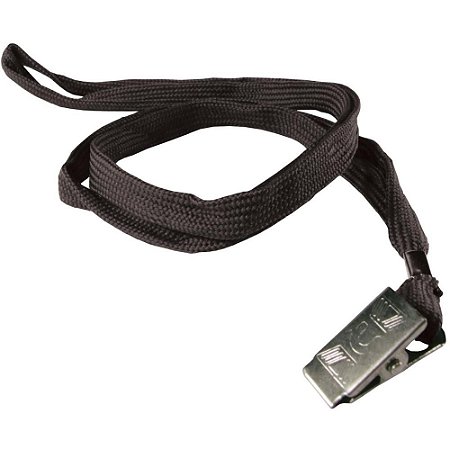 Cordao para Cracha Tecido Preto C/PRESILHA Jacare PCTE C/10 - KIT