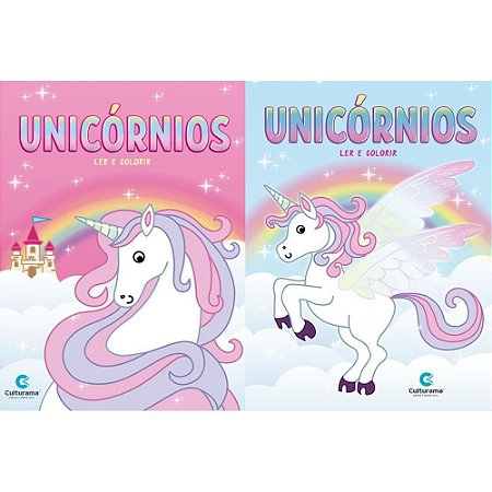 Livro Infantil Colorir Unicornios LER e Colorir SORT.