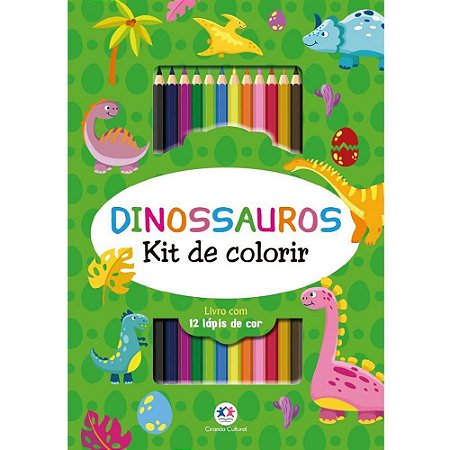Livro Infantil Colorir Dinossauros KIT Colorir C/LAPI