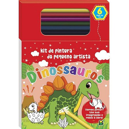 Livro Infantil Colorir Dinossauros KIT C/LAPIS 80PAG
