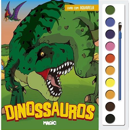Livro Aquarela Dinossauros 28X27CM 16PGS