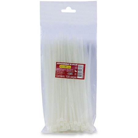 Abracadeira NYLON Branca 4,88X200MM. PCT.C/100