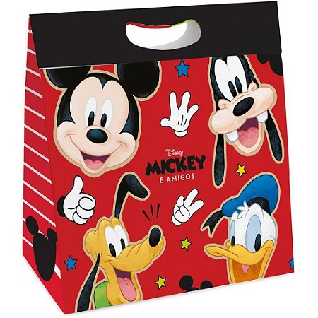 Caixa para Presente Decorada Mickey Stickers PLUS P 18X24CM