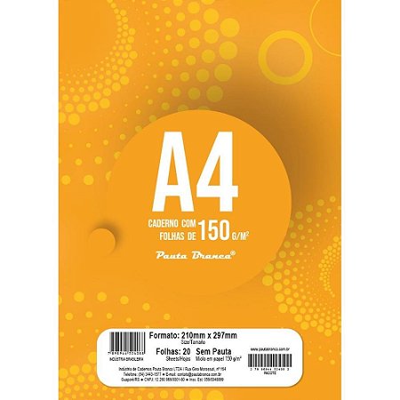 Bloco Tecnico sem Margem Desenho A4 ART PB 20F.BR 150G