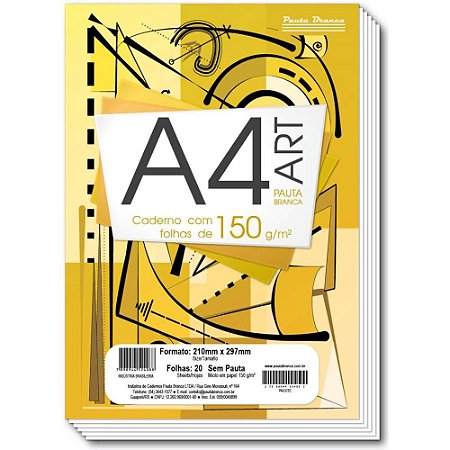 Bloco Tecnico sem Margem Desenho A4 ART PB 20F.BR 150G