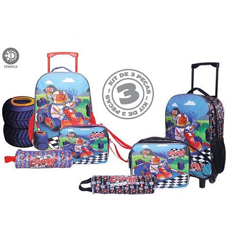 Mochila Infantil com Rodinha CRAZY FOR Speed KIT C/3PC (S)
