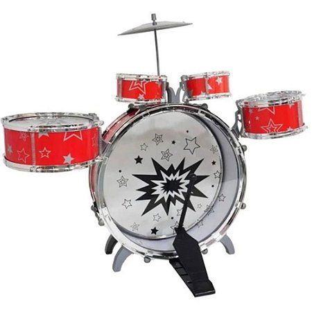 Instrumento Musical do RE MI FUN Bateria Vermelha