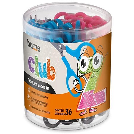 Tesoura Escolar Bazze CLUB 12CM RX/RS/AZ/PT