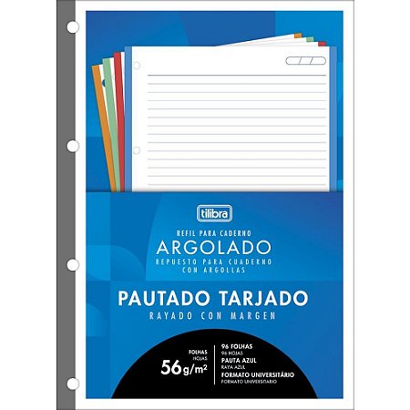 Bloco para Fichario Universit. CAD Tiliflex Tarja 200X275MM