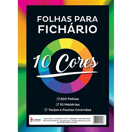 Bloco para Fichario Universit. 10 Cores 10 Materias 200F 56G