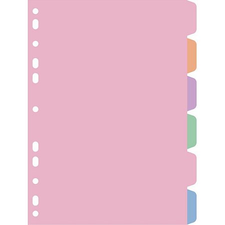 Divisoria Fichario Plastica 06 Projecoes Sweet Cores Mista