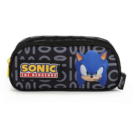 Estojo Tecido Sonic 2ZIPERES Preto