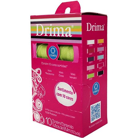 Linha Corrente Drima 10 Cores C/100 Jardas CD