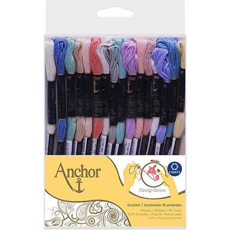 Linha Bordar ANCHOR 16 Meadas T. Pasteis (S