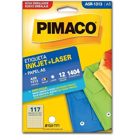 Etiqueta A5 A5R-1313 Redonda 12 FLS 13,0MM