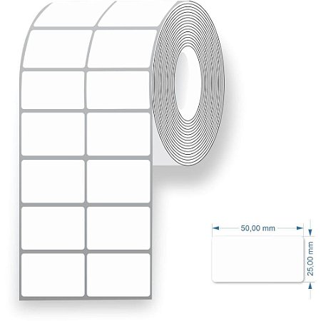 Etiqueta Adesiva Couche 50X25MMX42M 2COL/3000ET