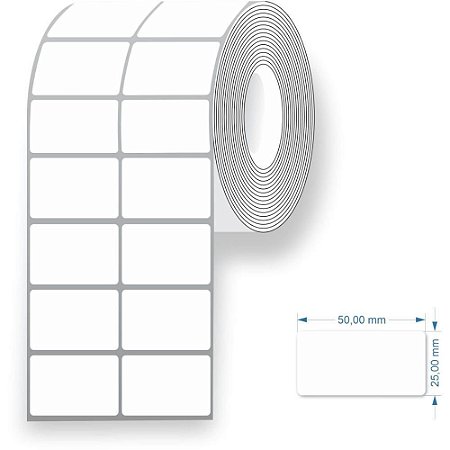 Etiqueta Adesiva Couche 50X25MMX42M 2COL/3000ET