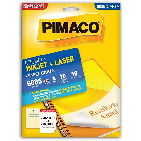 Etiqueta Carta 6085 10 FLS 279,4 X 215,9 MM