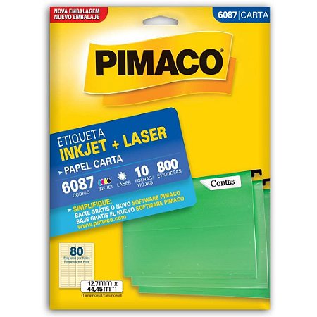 Etiqueta Carta 6087 10 FLS 12,7 X 44,45 MM