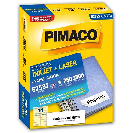 Etiqueta Carta 62582 250 FLS 33,9 X 101,6 MM