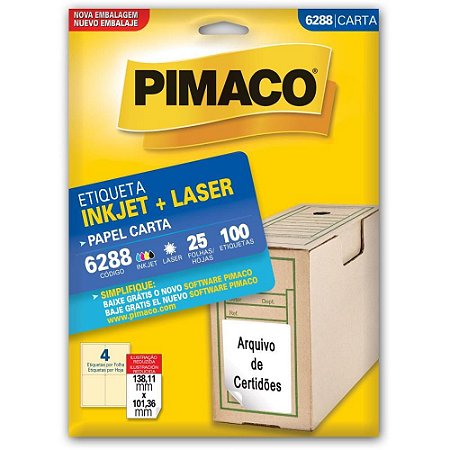 Etiqueta Carta 6288 25 FLS 138,11 X 101,36 MM