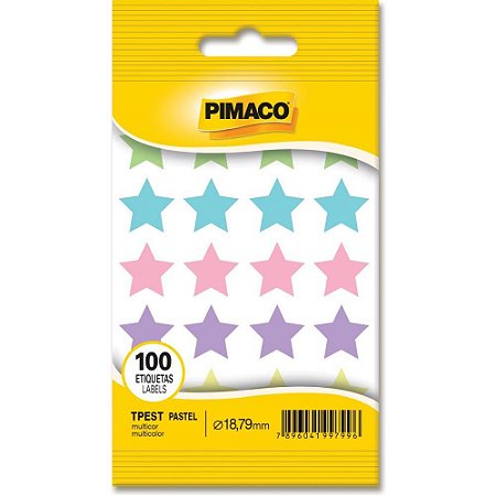 Etiqueta Lisa com Formas Estrela TP-18 Pastel SORT.