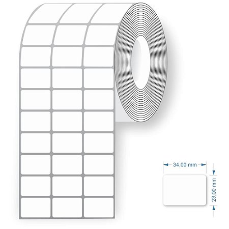 Etiqueta para Codigo de Barras Couche 34X24X30M 3CARREIRAS