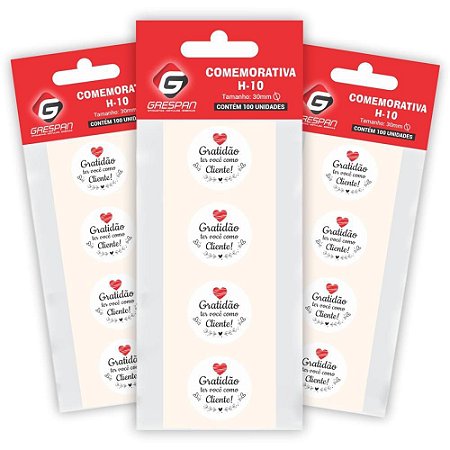 Etiqueta para Presente Gratidao AO Cliente Branco RED