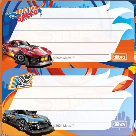 Etiqueta Escolar Decorada HOT Wheels C/8ETIQ. 100X208MM