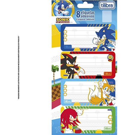 Etiqueta Escolar Decorada Sonic C/8ETIQ. 100X208MM
