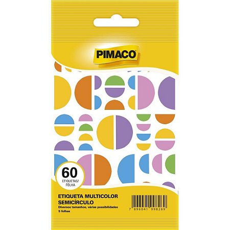 Etiqueta Lisa com Formas Multicolor Semi.circ ARCO-IRIS