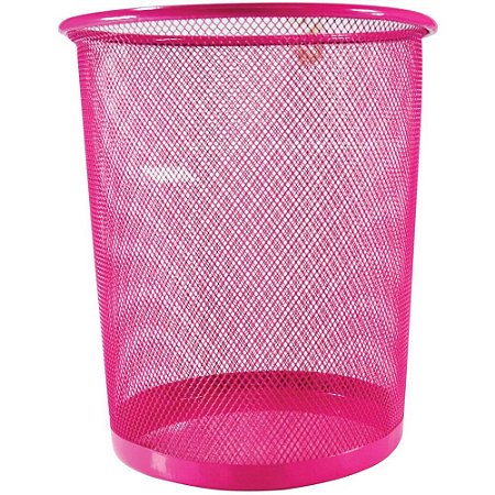 Lixeira para Escritorio Aramado Rosa 8,5L
