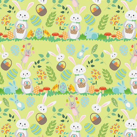 Papel Presente Bobina Couche 60CM MOD.273 Coelhinho da PASC Gessele 100M