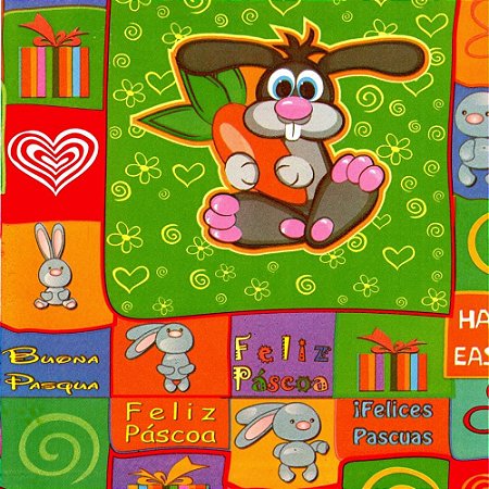 Papel Presente Bobina Couche 60CM MOD.275 Feliz Pascoa