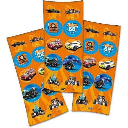 Adesivos Decorados HOT Wheels Cart.sort 9,5X23CM PCT.C/30