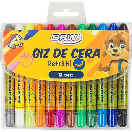 Giz de Cera Gizao Retratil Aquarelavel 12 Cores