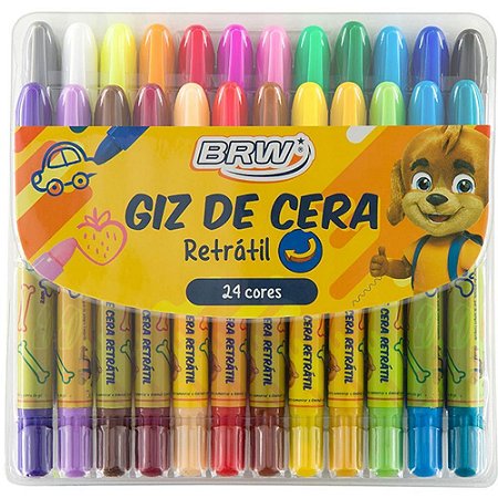 Giz de Cera Gizao Retratil Aquarelavel 24 Cores