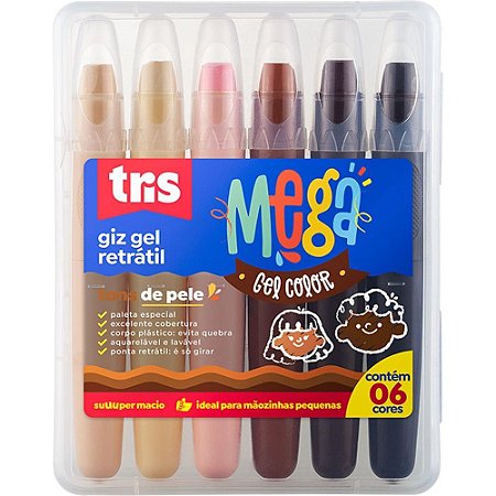 Giz de Cera Gizao TRIS Retratil GEL 6 TONS Pele