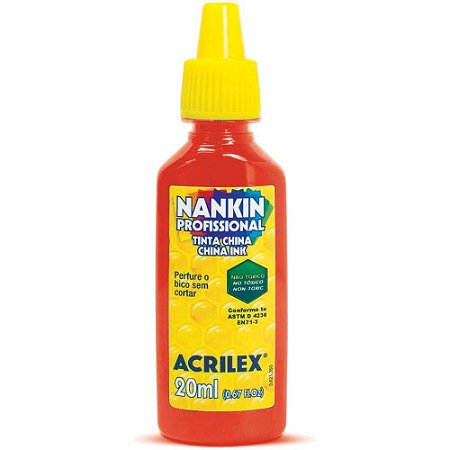 Tinta Nanquim Vermelho Fogo 20ML.