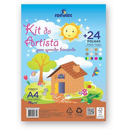 Bloco para Educacao Artistica Livro Criativo KIT Artista 24F
