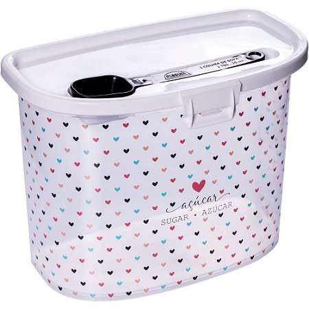 Pote Plastico Porta Acucar C/COLHER DEC.2,3L
