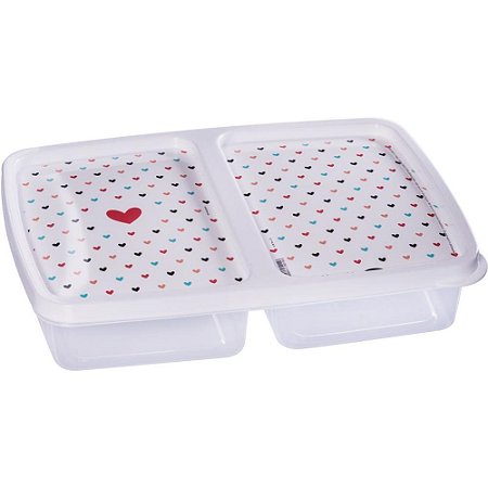 Pote Plastico Retangular 2DIVISOES DEC. 1,1L