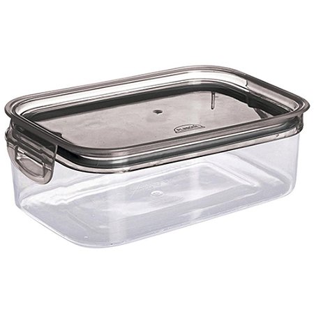 Pote Plastico Retangular C/TRAVA 500ML CRIST