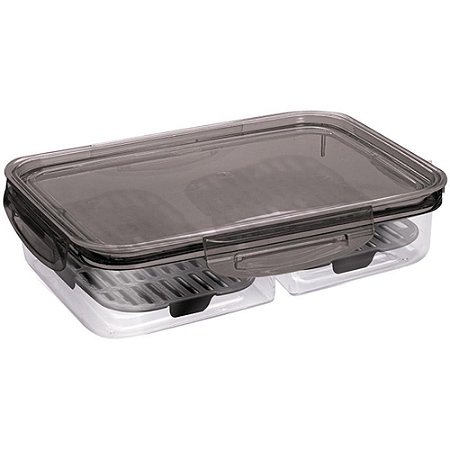 Pote Plastico C/TRAVA 2DIV C/ESCORREDOR 1L