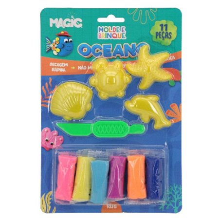 Massa para Modelar Criativa Oceano 11PCS Molde e Brinque