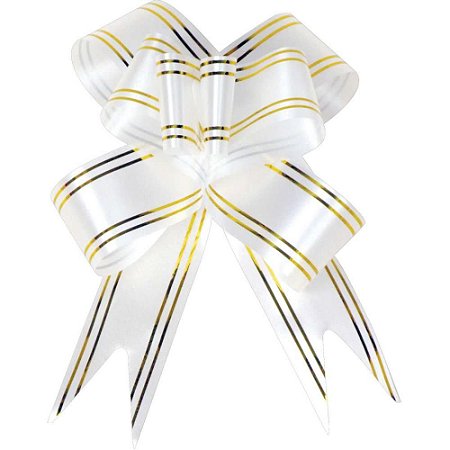 Laco Pronto Decorado 18MMX34CM Branco Fio Dourado