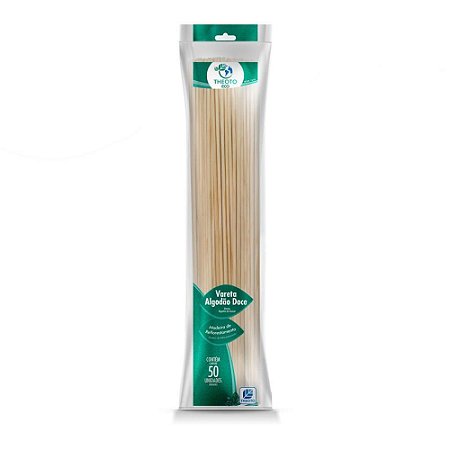 Vareta para Doce Algodao Doce 38,5CMX4,0MM MAD PCTE C/50 -  Theoto